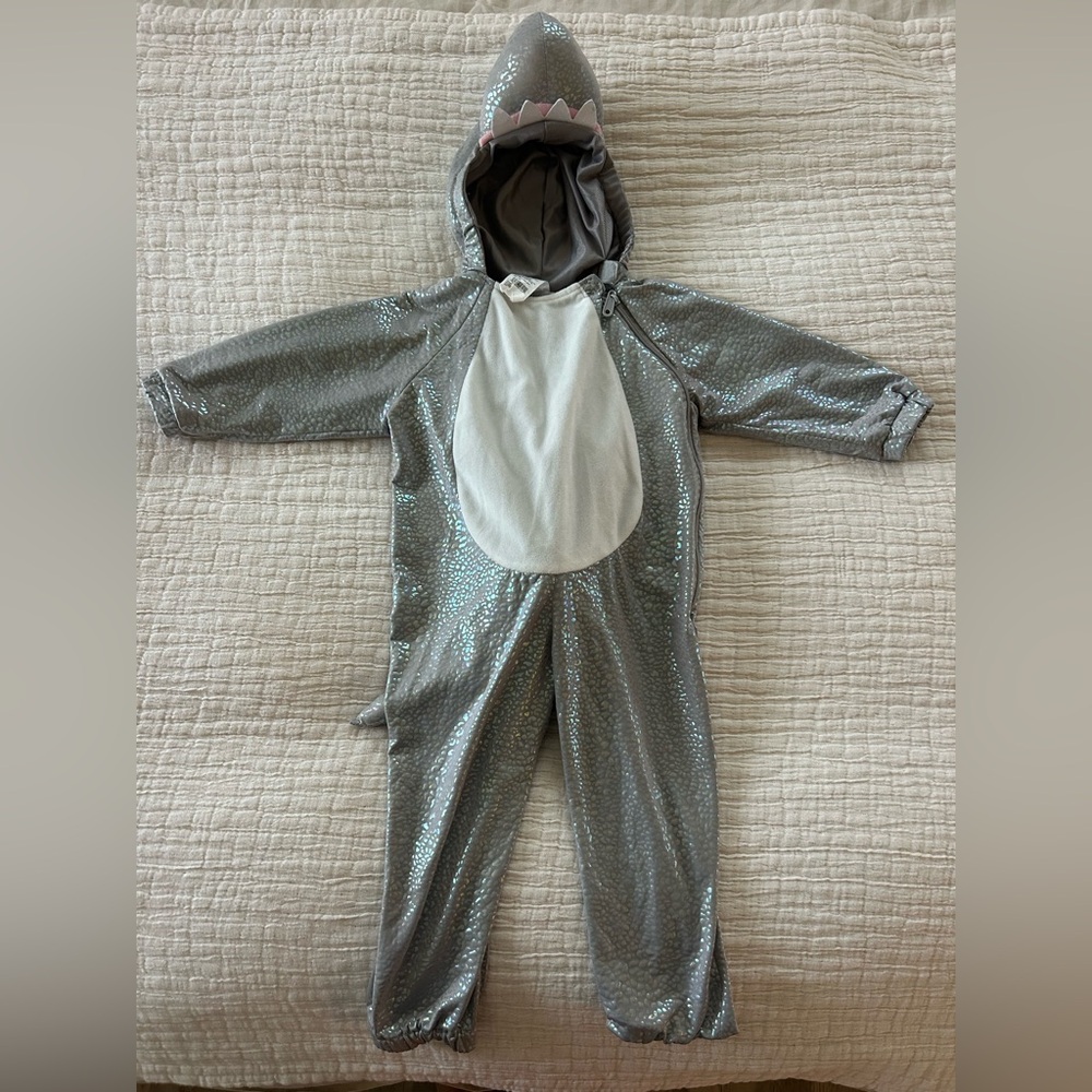 Toddler Shark Costume Silver Sparkle Hooded 18-24 months